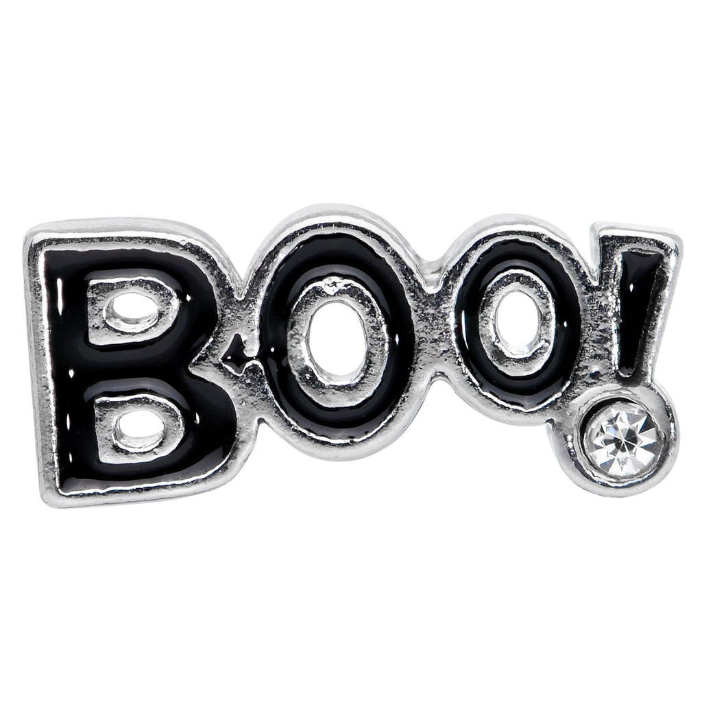 16G 1/4 Clear Gem Black Boo Halloween Cartilage Tragus Earring