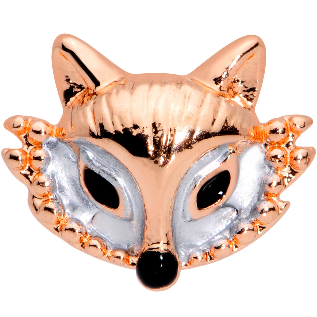 16G 5/16 Rose Gold Tone Fashion Fox Labret Monroe Tragus