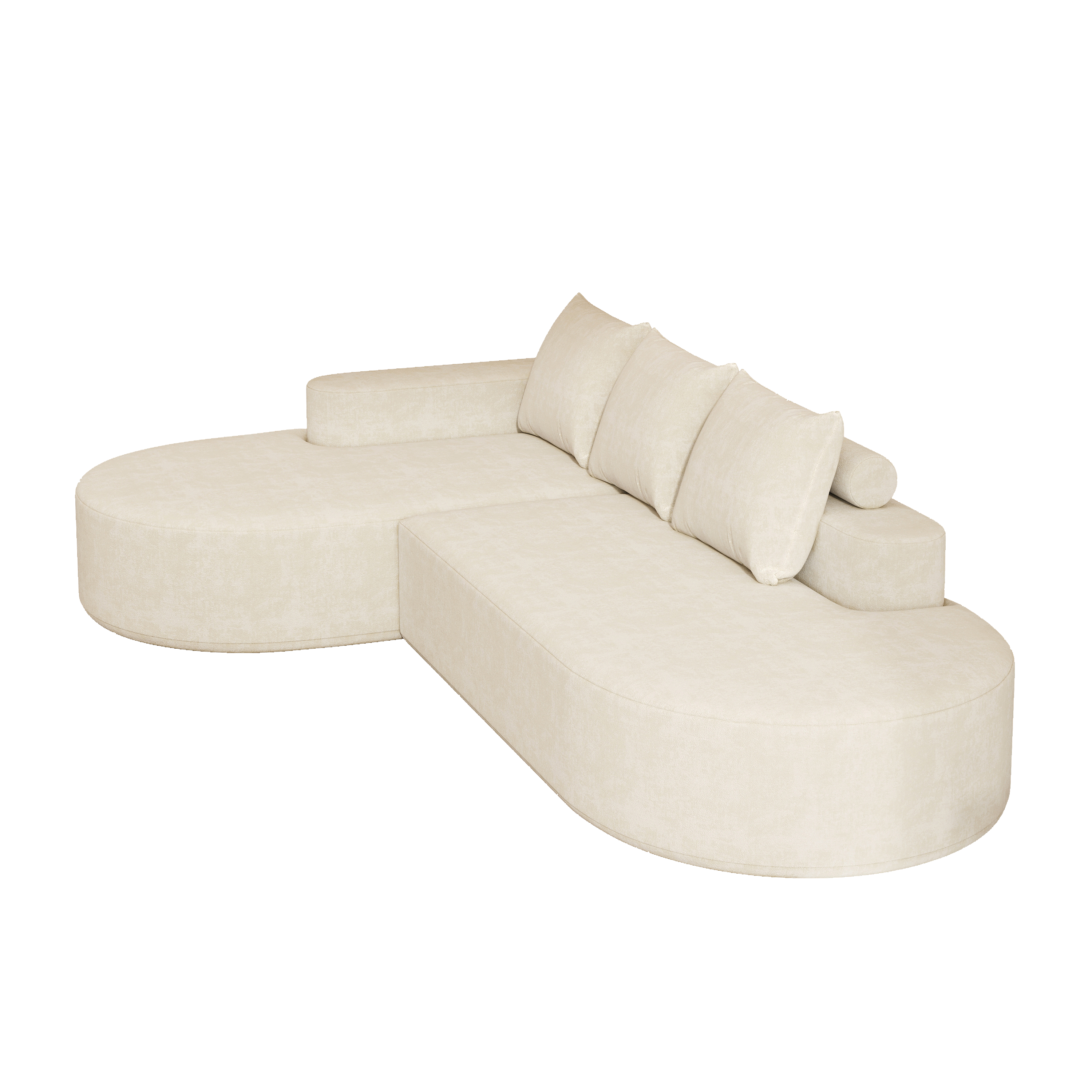 Modern Curved sofa ,Chenille Upholstered Sectional Sofa Couch Set,Modular 108.5' L Shaped Sectional Living Room Sofa Set With 3 Pillows,Free Combination Sofa Couch for Living Room,Bedroom