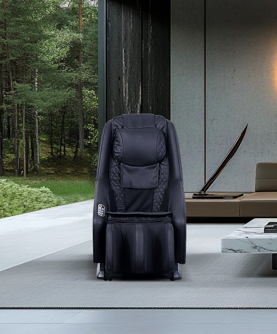 Knead Tap Shiatsu Massage Chair, Zero Gravity Full Body Black Massage Chair with Auto Modes and Airbag Massage, ABS+Steel(Q235) Frame