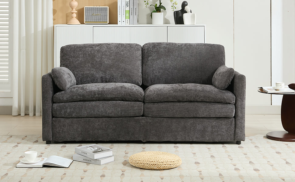 68.1' Cozy Upholstered Loveseat Sofa Oversized Comfy Comfy Cloud Sofa Double Cushion Loveseat Sofa Plush Cushion Sofa Couch for Living Room, Grey