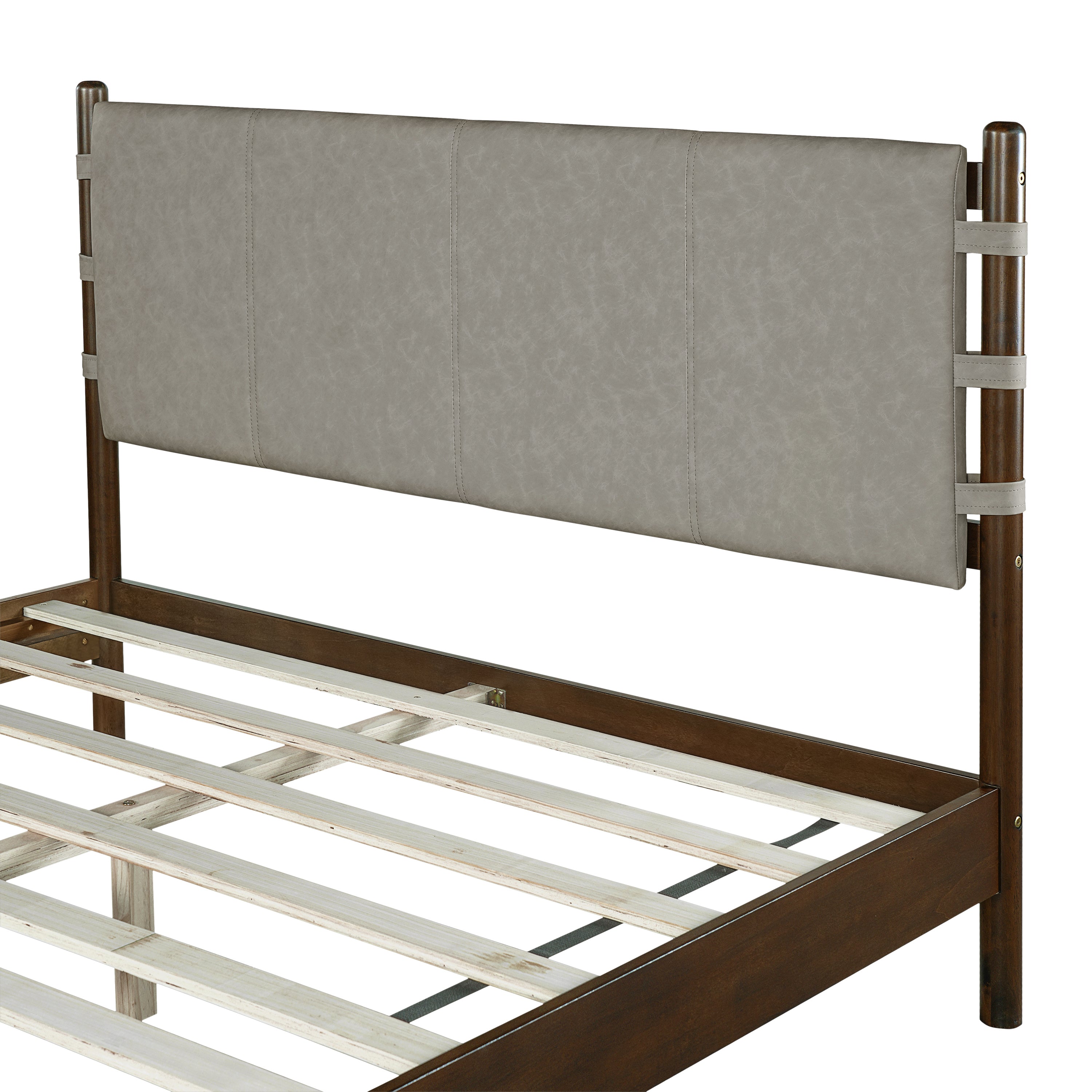Modern Queen Bed Frame Set with 2 Nightstands, Light Gray Wood Platform Bed with Headboard and Matching Bedside Tables for Bedroom