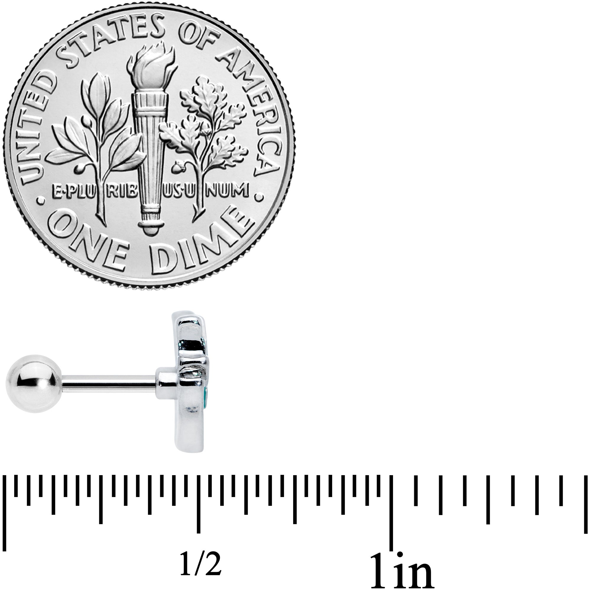 16G 1/4 Springtime White Tulip Flowers Cartilage Tragus Earring