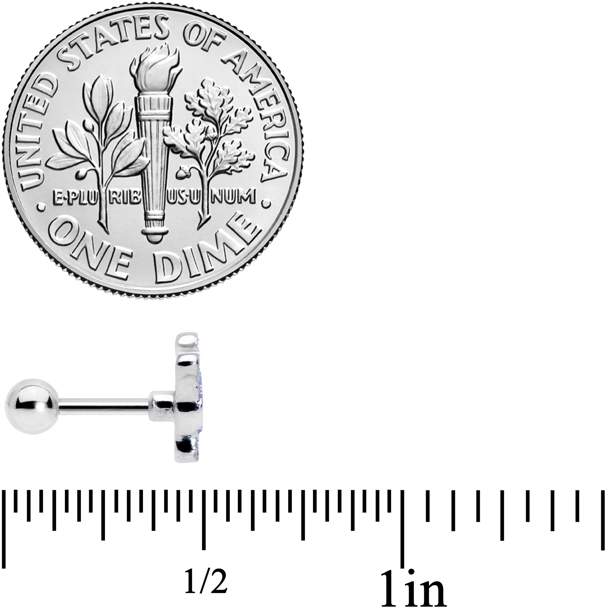 16G 1/4 Happy Purple Hippo Cartilage Tragus Earring