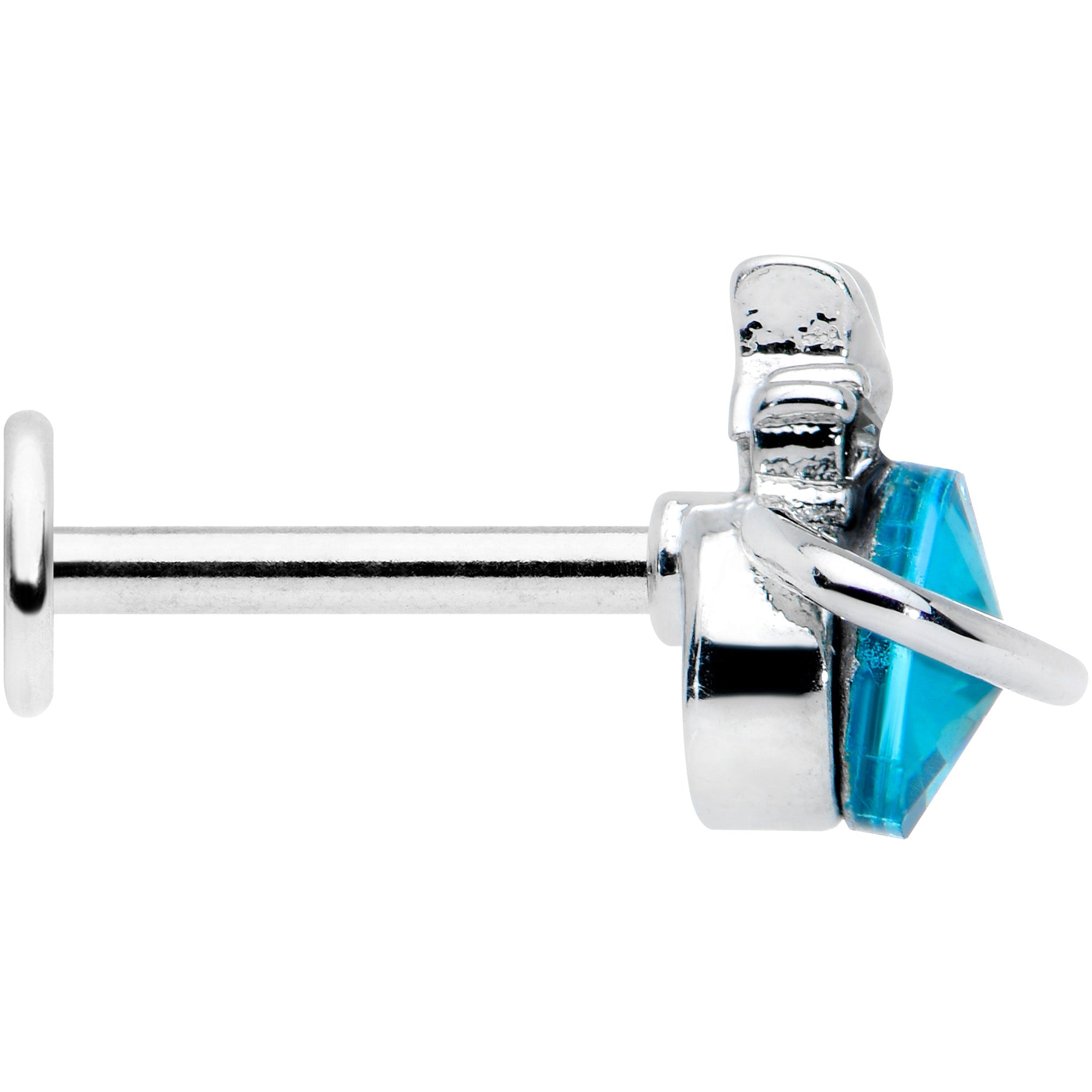 16G 5/16 Clear Blue Gem Saturn Planet Star Labret Monroe Tragus