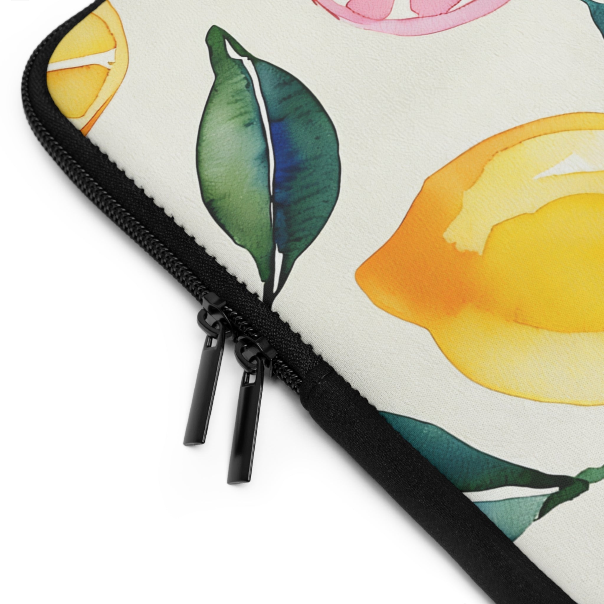 Watercolor Citrus Laptop Sleeve | Lemon Grapefruit Hand-Painted Tech Cover