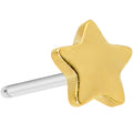 Implant Grade 23 Titanium Gold Tone Star Threadless Push In Top