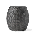 Outdoor Wicker Patio Side Table with Durable Polyethylene Frame in Grey, 20'' H x 19.25'' W