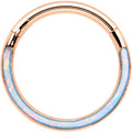 16G 3/8 Synth Opal Rose Gold Tone Bottom Curve Hinge Segment Ring