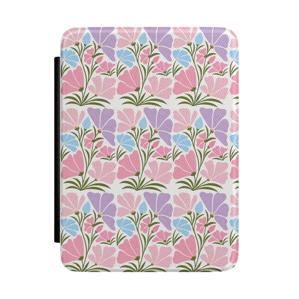 Pink Purple Pastel Floral Kindle Paperwhite Case | Spring Botanical E-Reader Cover