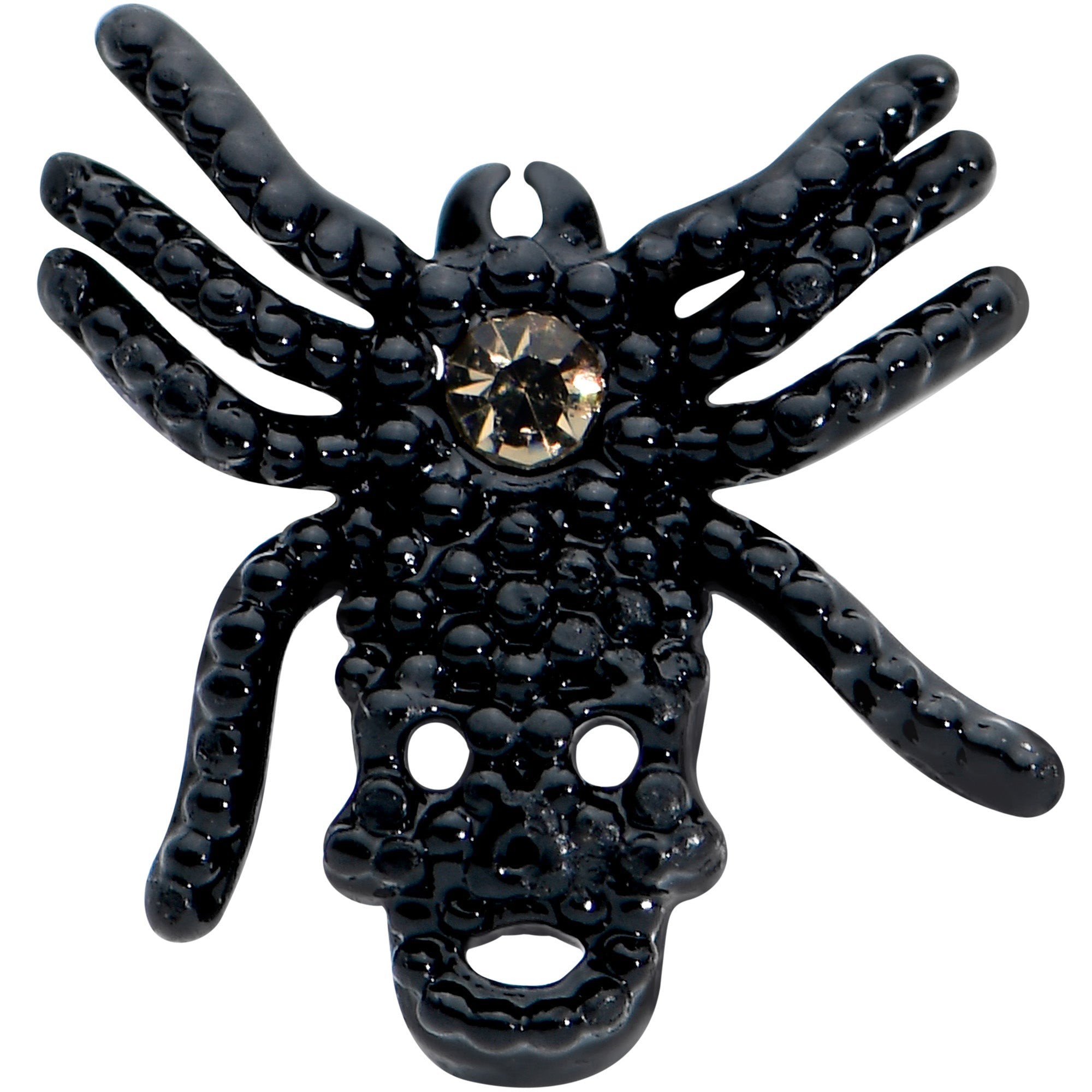 16G 5/16 Yellow Gem Black Spider Halloween Labret Monroe Tragus