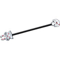 14G Black Skeleton Body Halloween Industrial Barbell 38mm