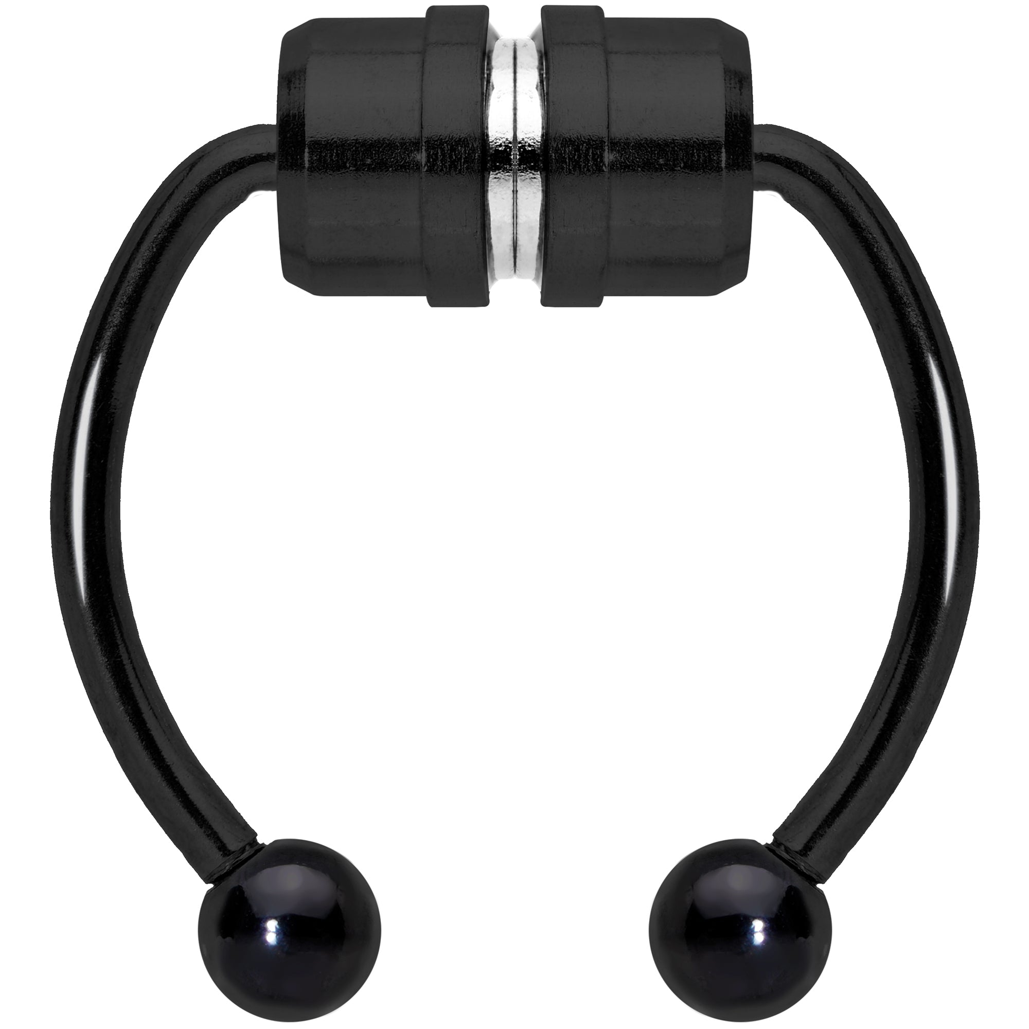 Black Magnetic Septum Ring Horseshoe Non-Pierced Fake Nose Ring