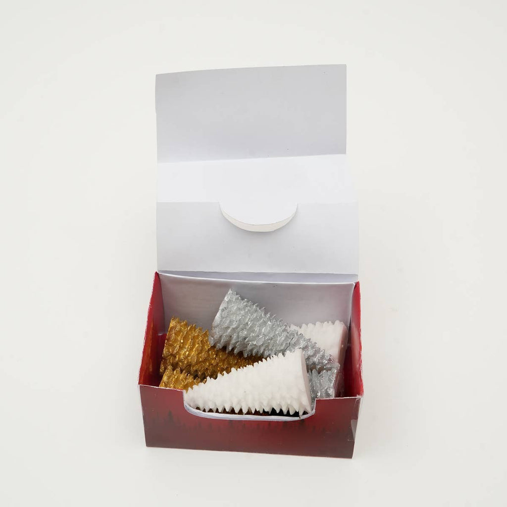 Holiday Luster Candle Box (Green, Red & White) - 6 Pcs