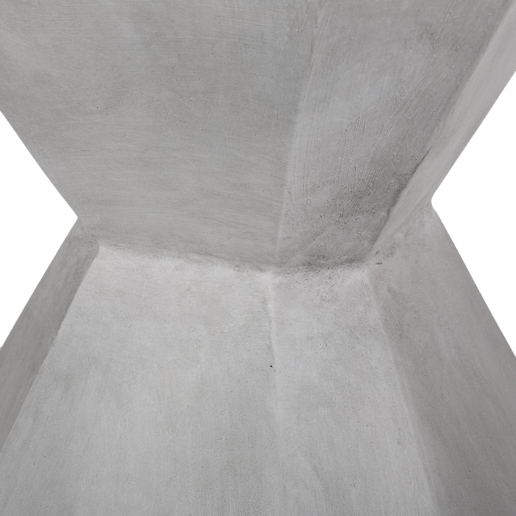 Modern Outdoor Lightweight Concrete Side Table in Natural Color