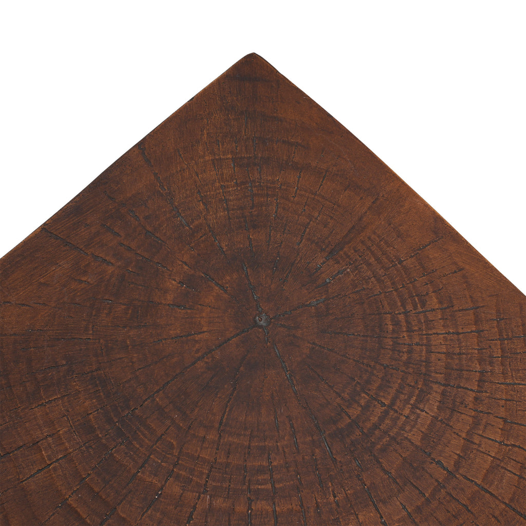 GEOMETRIC MGO SIDE TABLE,DARK BROWN COLOR