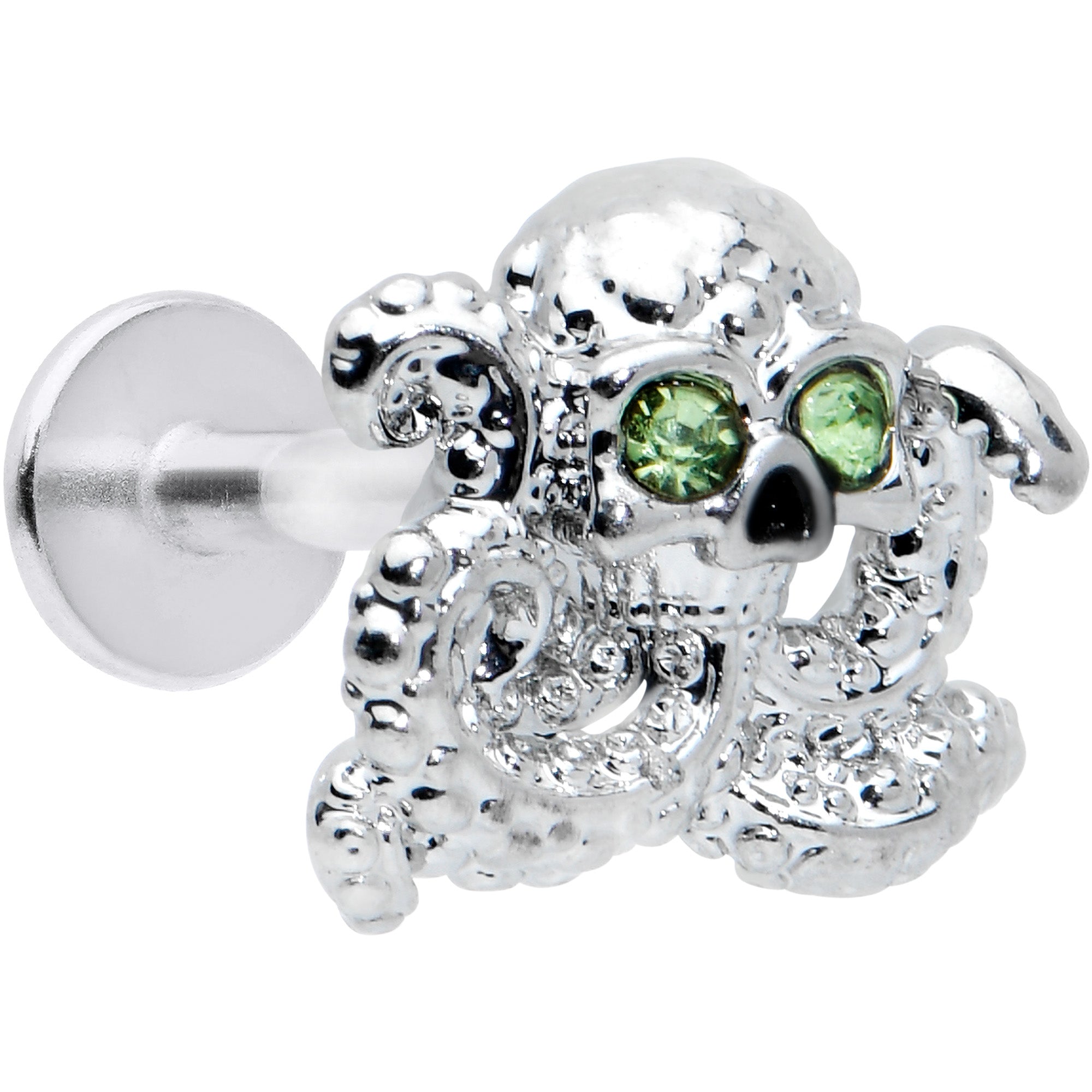 16G 5/16 Clear Green Gem Sunglasses Octopus Labret Monroe Tragus