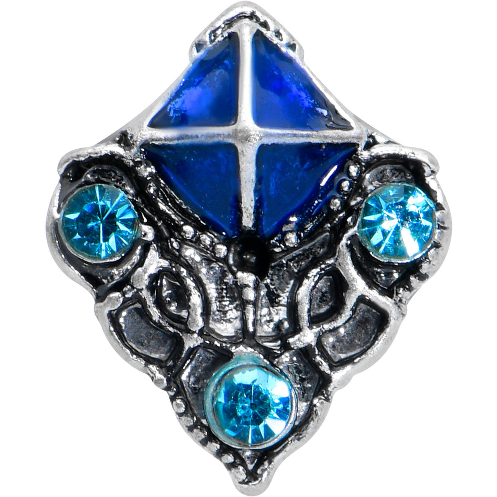 16G 1/4 Blue Gem Rococo Blue Cartilage Tragus Earring