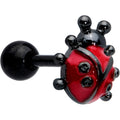 16G 1/4 Black Classic Ladybug Cartilage Tragus Earring