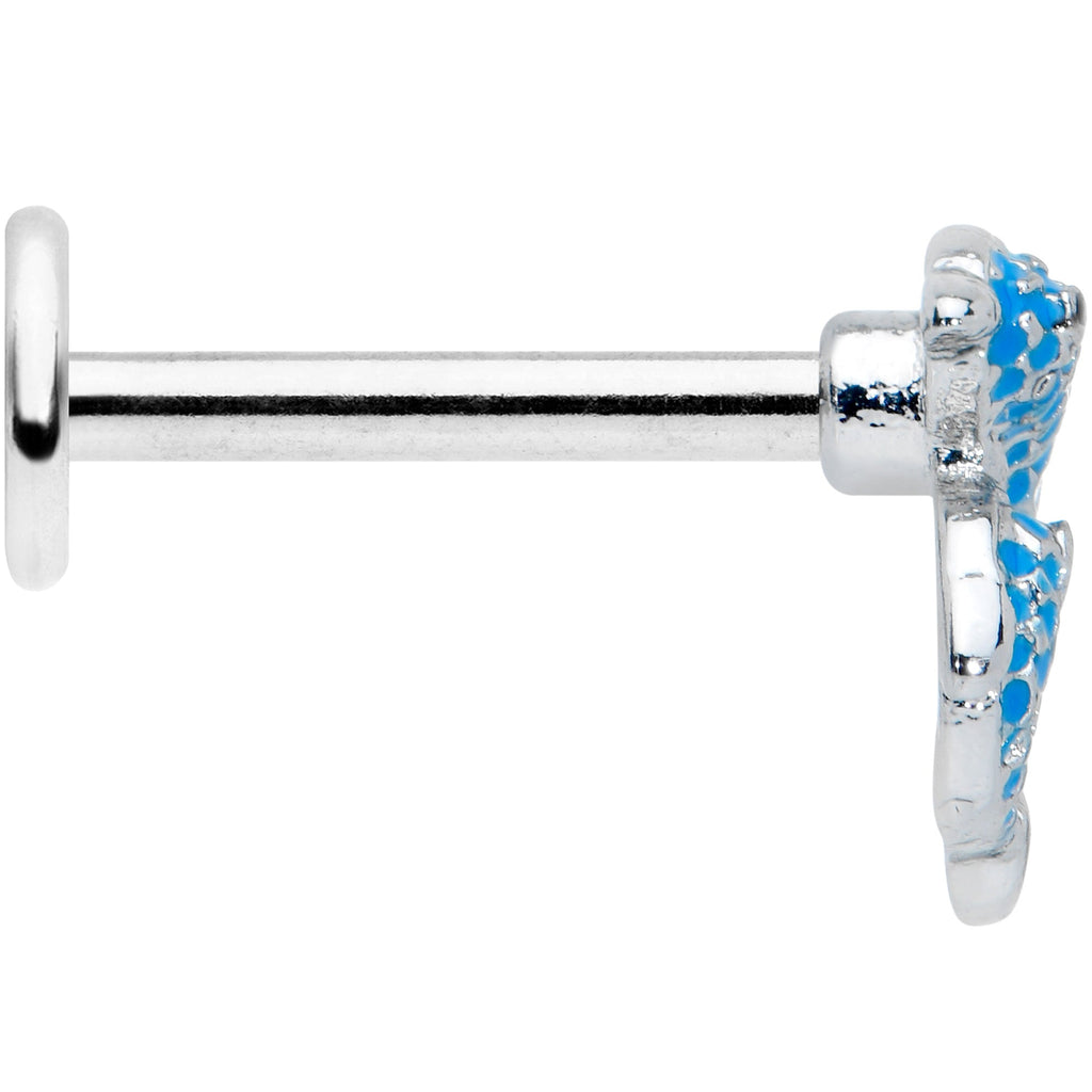 16G 5/16 Black Gem Blue Leaping Dolphins Labret Monroe Tragus
