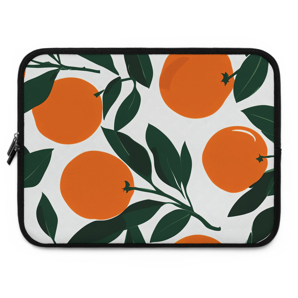 Orange Citrus Retro Laptop Sleeve | Playful Fruit Botanical Tech Cover