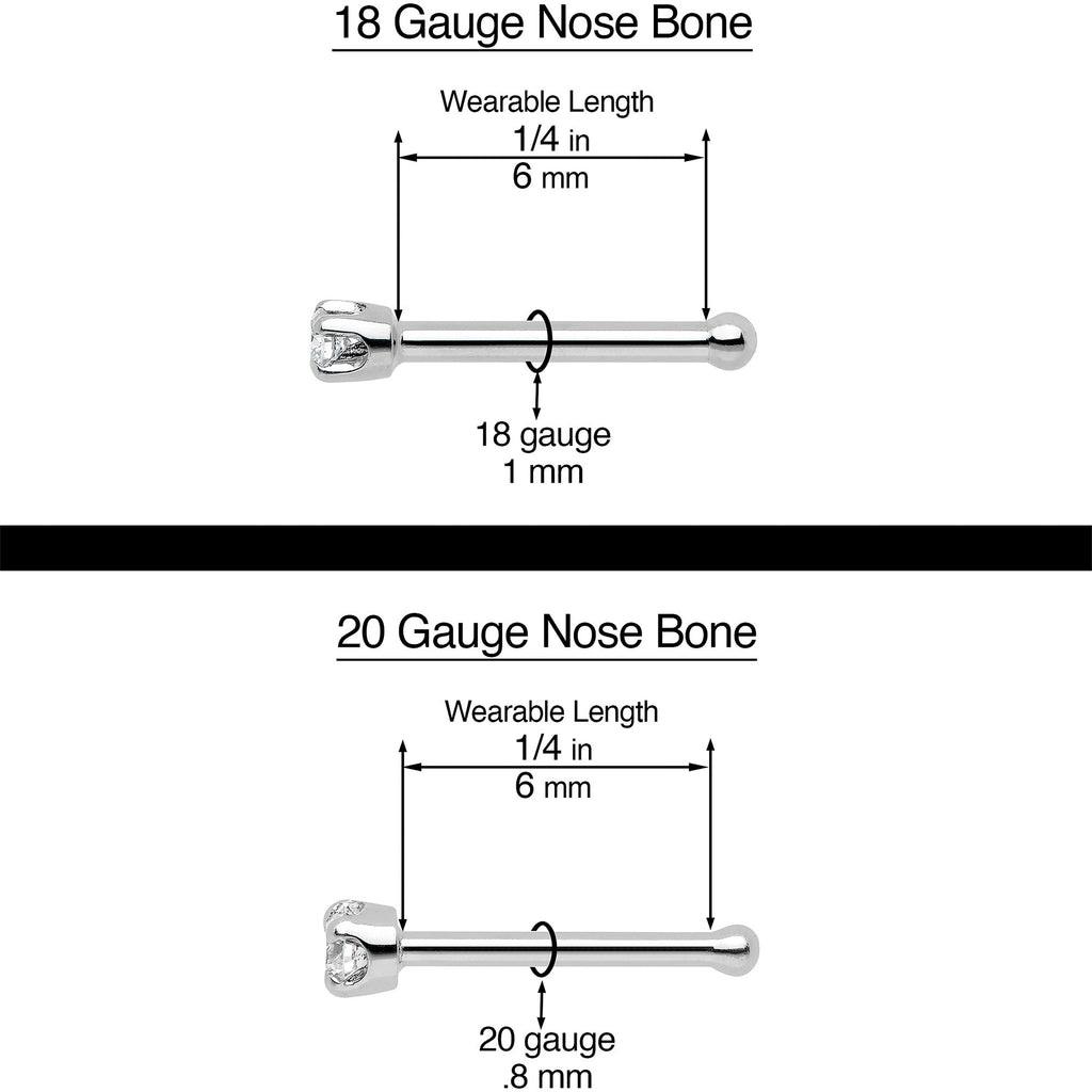 20G 1/4 Black Gem Gold Tone Angular Bee Nose Bone