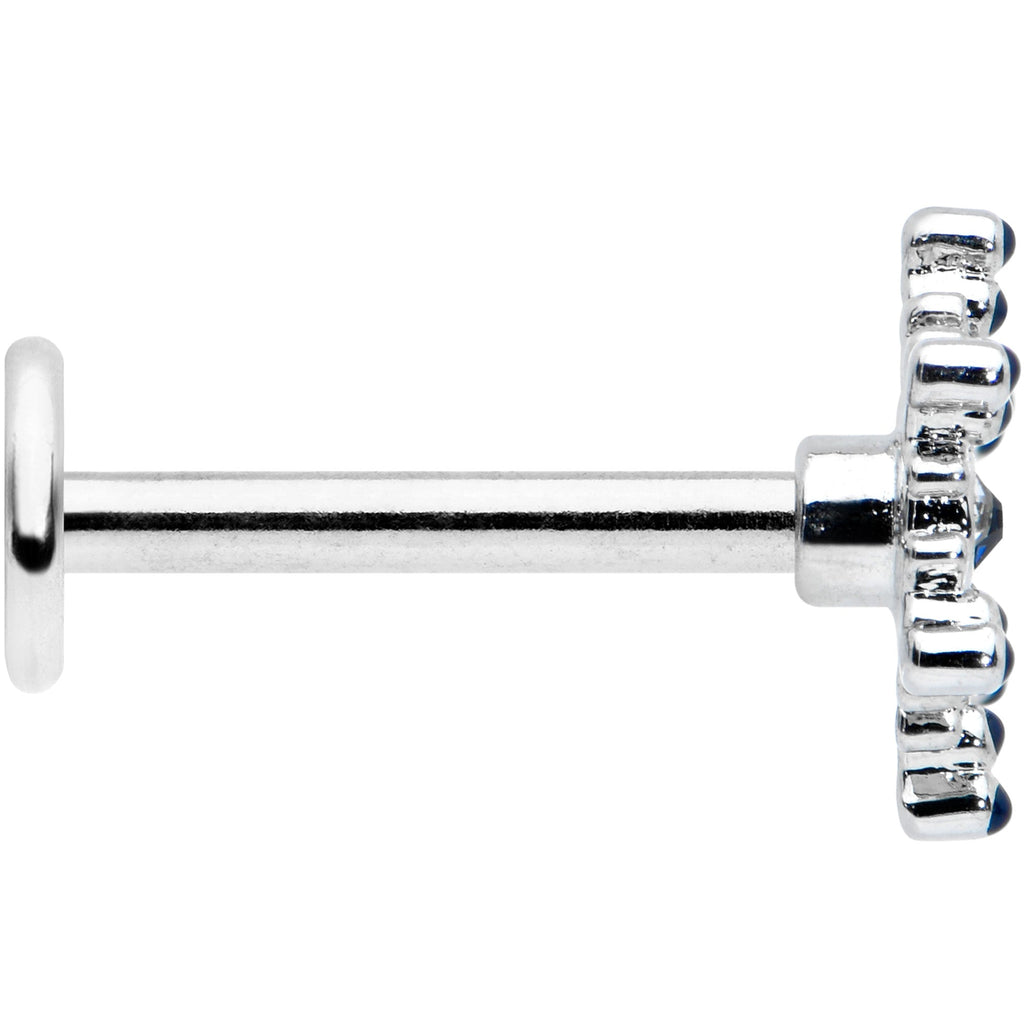 16G 5/16 Clear Blue Gem Festive Snowflake Labret Monroe Tragus