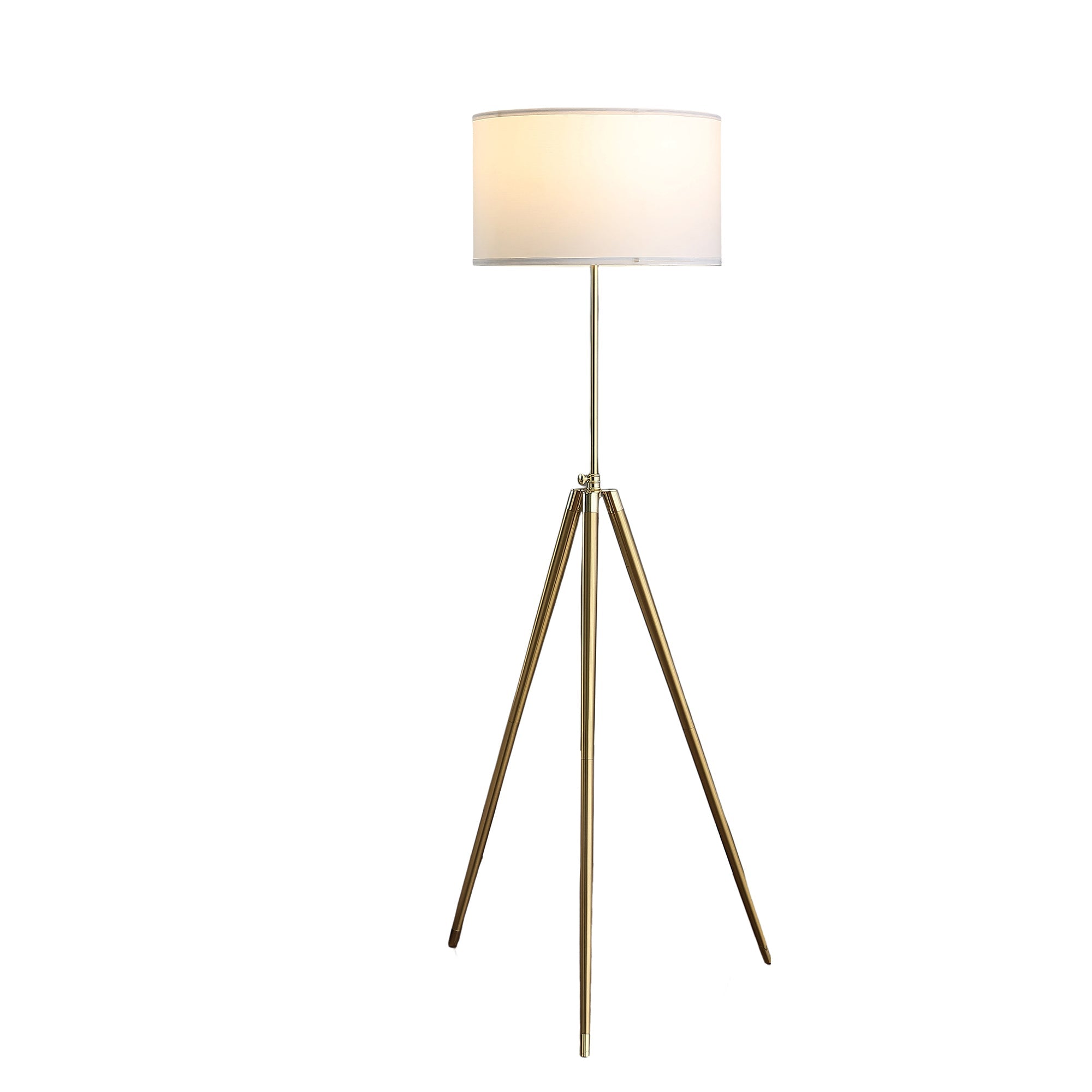 64' - 47'H Adjustable Height Brass/Shiny Gold Modern Tripod Floor Lamp for Living Room, Standing Lamp for Bedroom