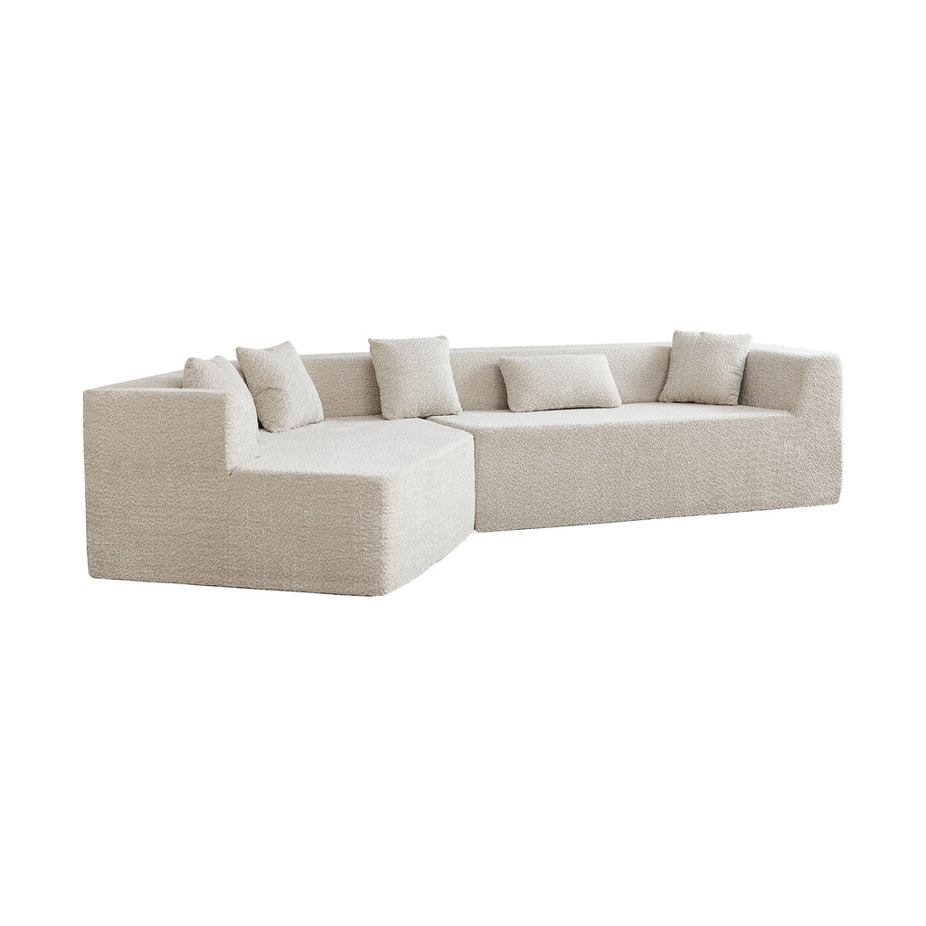 127.5'' Modern Minimalist Sofa With Deep Seat,No Assembly Needed
