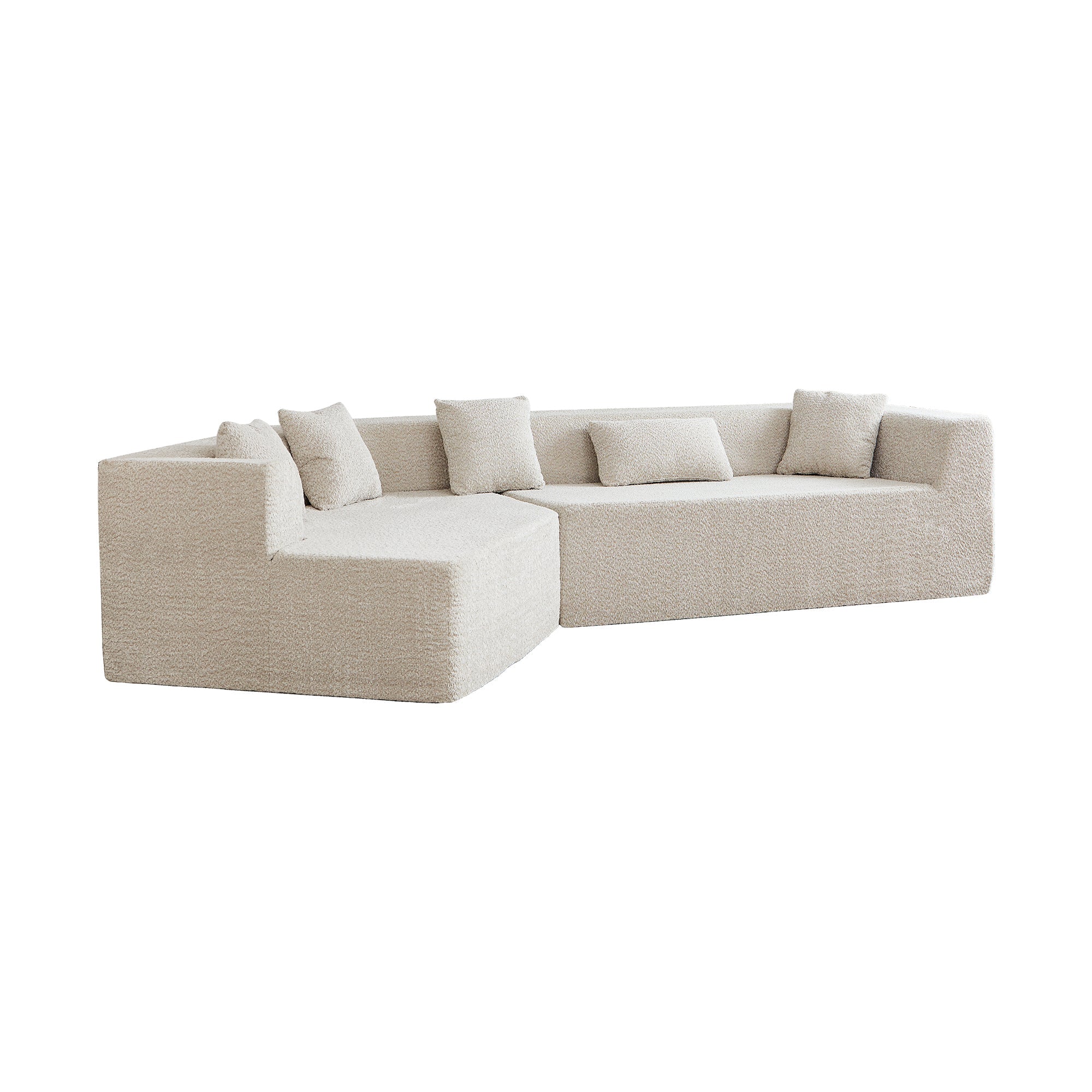 127.5'' Modern Minimalist Sofa With Deep Seat,No Assembly Needed