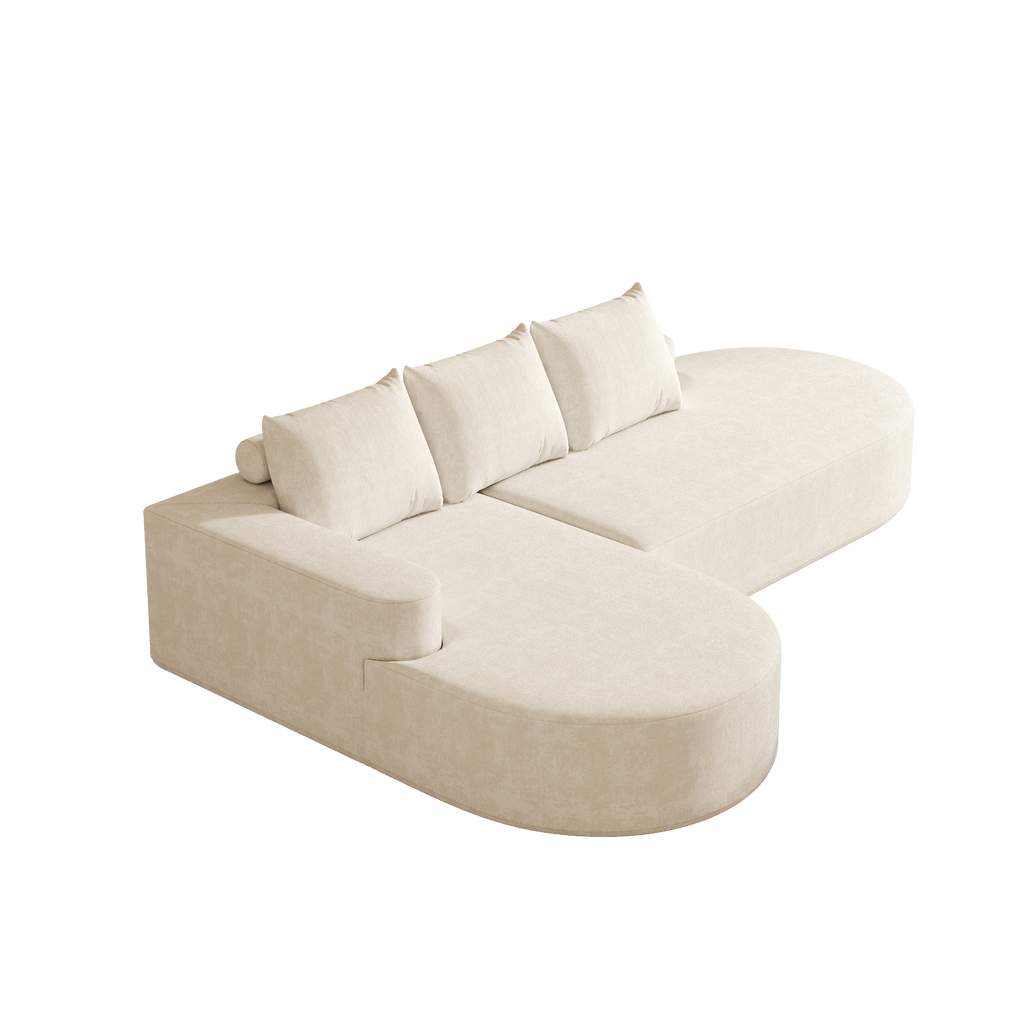 Modern Curved sofa ,Chenille Upholstered Sectional Sofa Couch Set,Modular 108.5' L Shaped Sectional Living Room Sofa Set With 3 Pillows,Free Combination Sofa Couch for Living Room,Bedroom