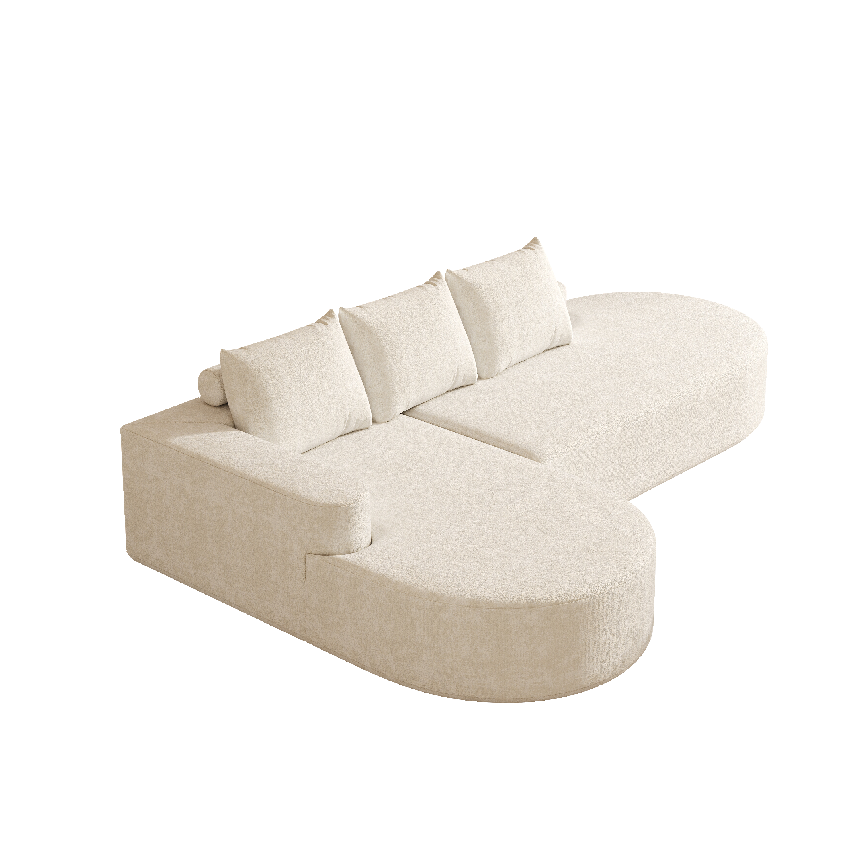 Modern Curved sofa ,Chenille Upholstered Sectional Sofa Couch Set,Modular 108.5' L Shaped Sectional Living Room Sofa Set With 3 Pillows,Free Combination Sofa Couch for Living Room,Bedroom