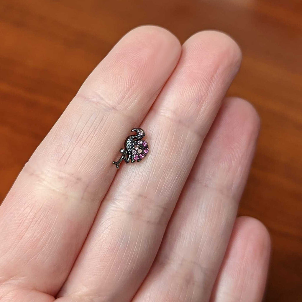 16G 5/16 Pink Gem Black Fashion Flamingo Labret Monroe Tragus