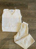 Paz Rodriguez Knit Newborn Waistcoast set with Lino pants