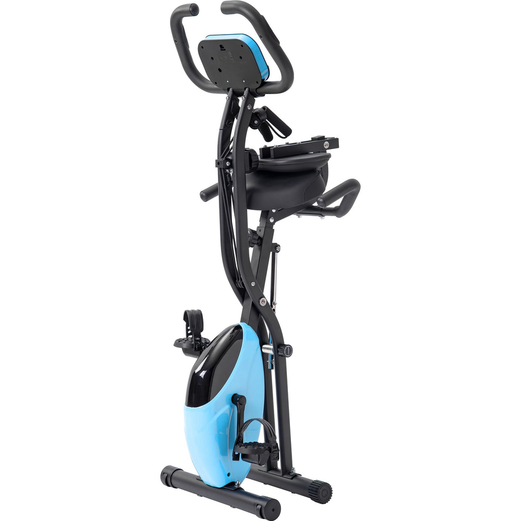 Exercise Bike,Workout Bikes for Home,Folding Stationary Bikes for Home with 16-Level Magnetic Resistance, 300LBS Capacity X-Bike Indoor Exercise Equipment with Heart Rate Sensor & LCD Monitor