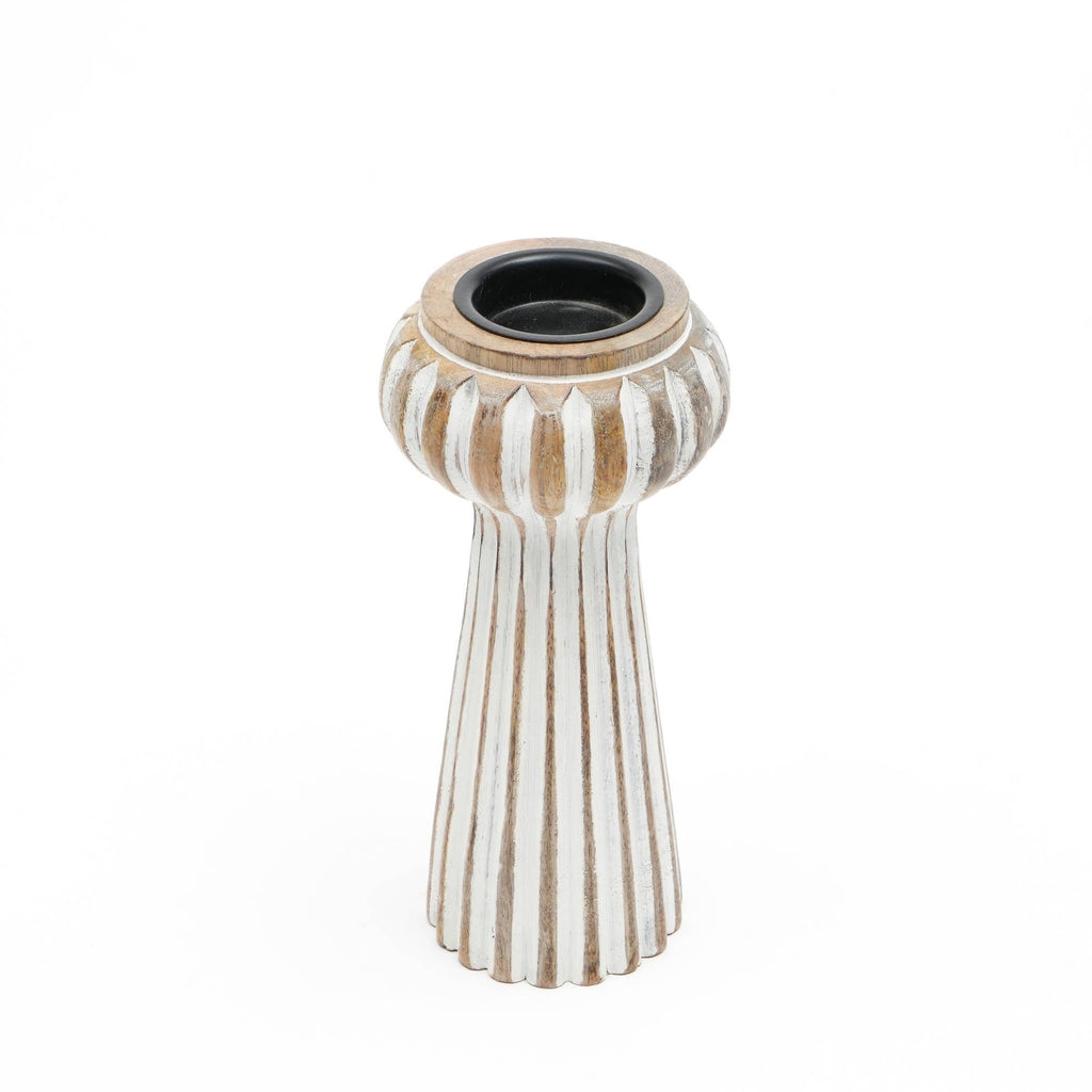 Decorative Wooden Centerpiece Candle Holder- 3.5x8'– Elegant Candle Stand for Any Occasion