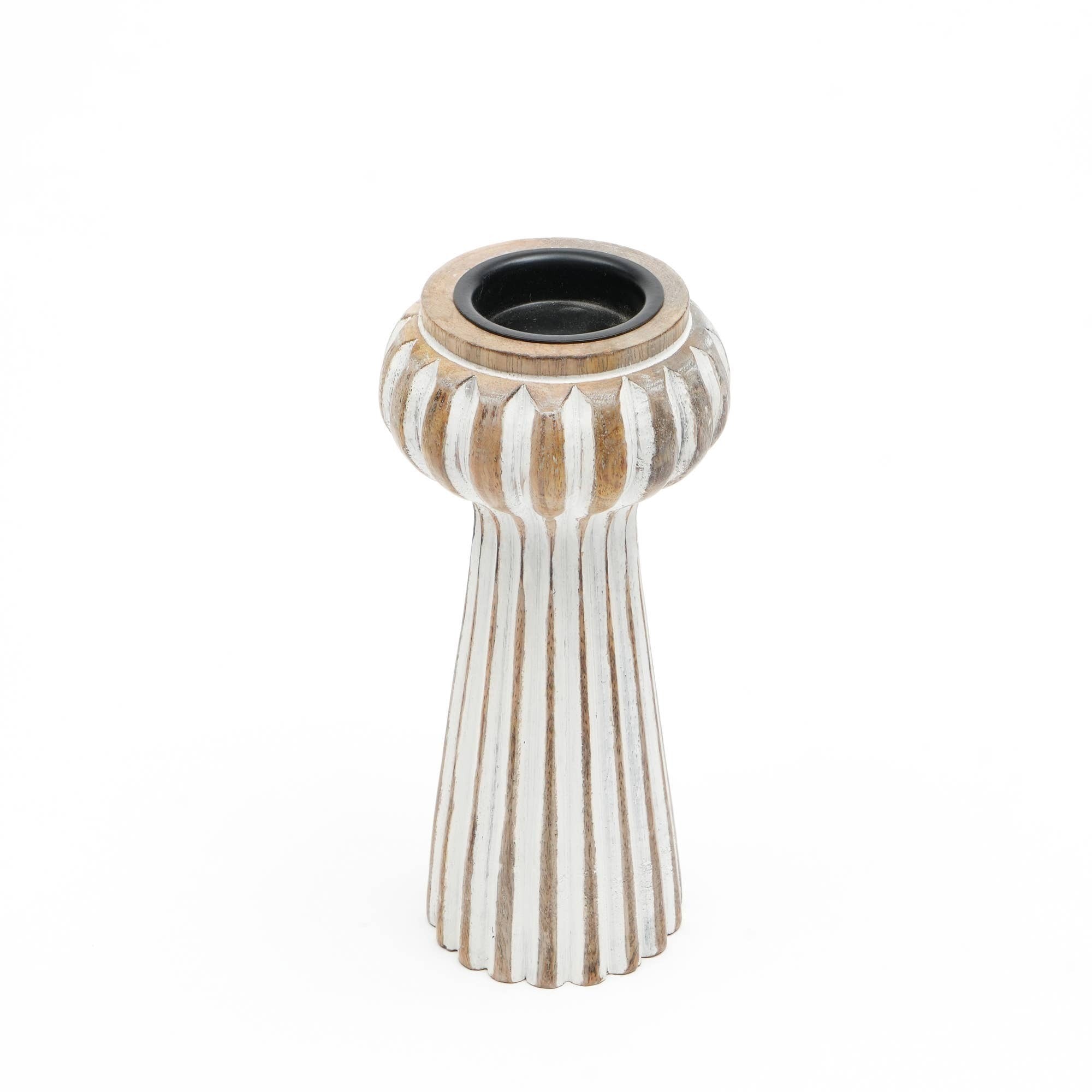 Decorative Wooden Centerpiece Candle Holder- 3.5x8'– Elegant Candle Stand for Any Occasion