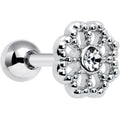 16G 1/4 Clear Gem Baroque Fabulous Flower Cartilage Tragus Earring