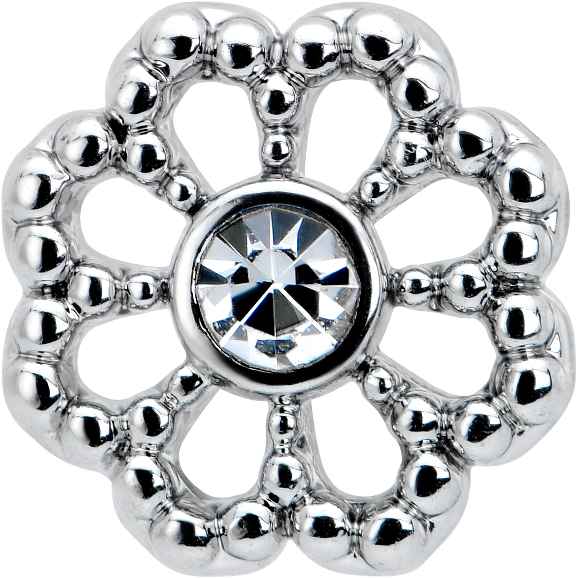16G 1/4 Clear Gem Baroque Fabulous Flower Cartilage Tragus Earring