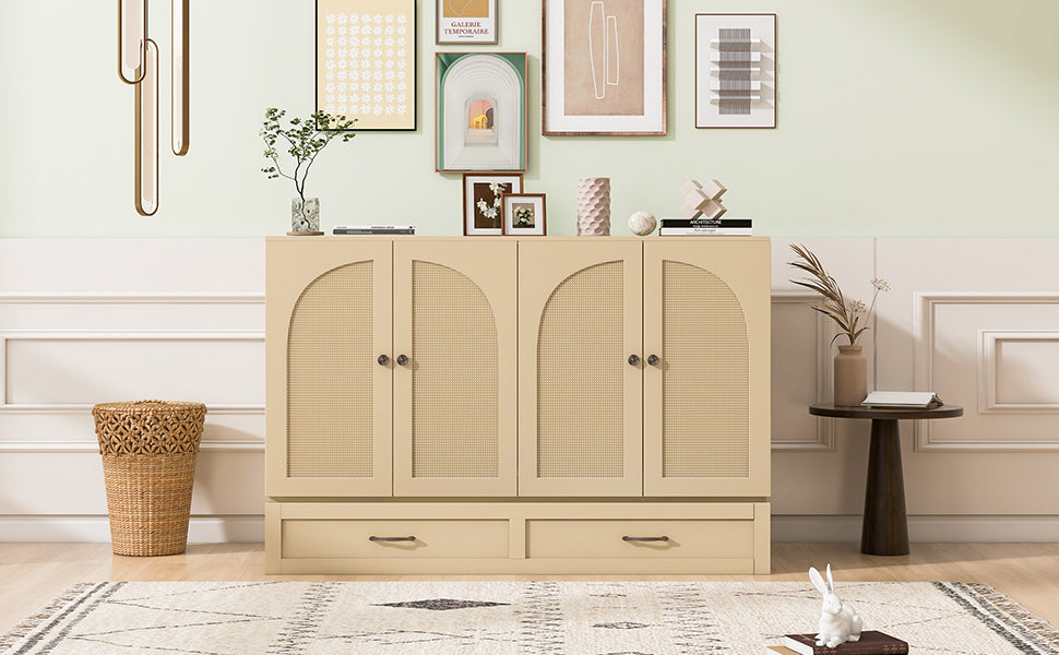 Full Size Murphy Bed with Large Drawers, Gold