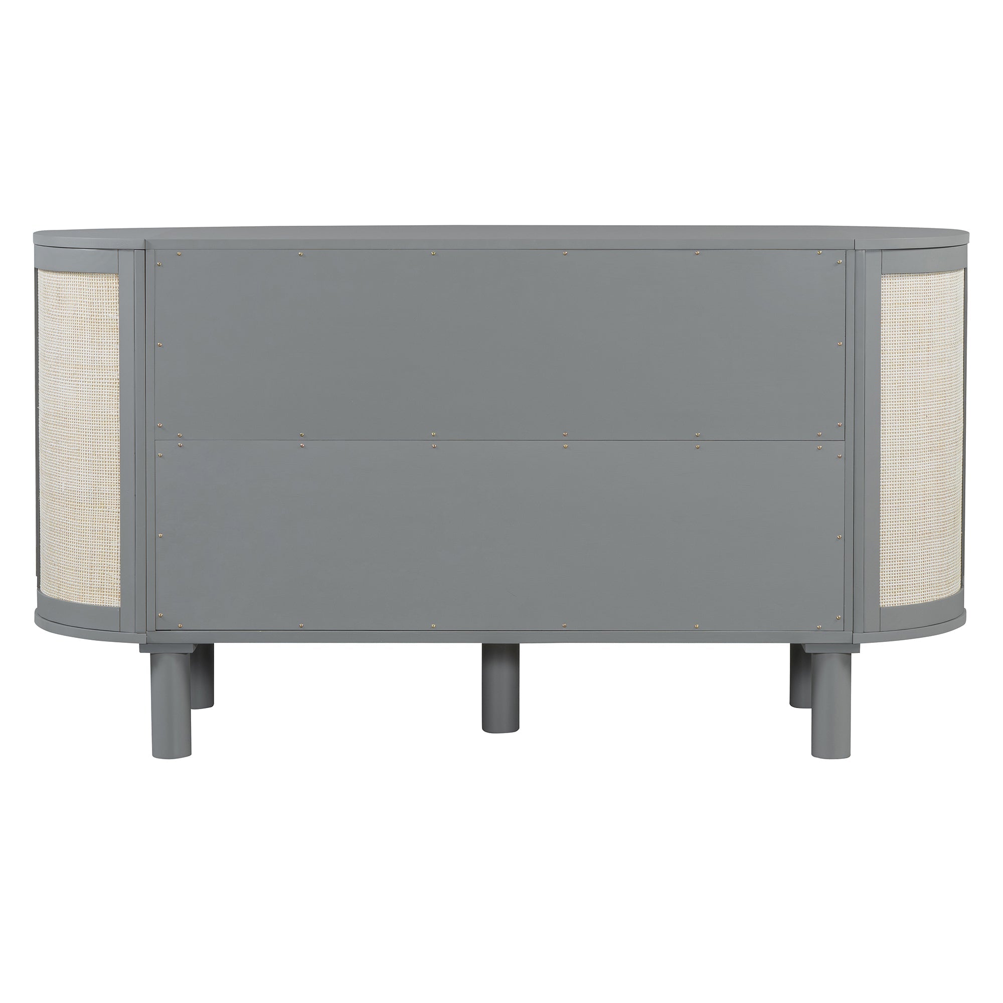 Full Murphy Bed with Hidden Storage & Modern Woven Design,Gray
