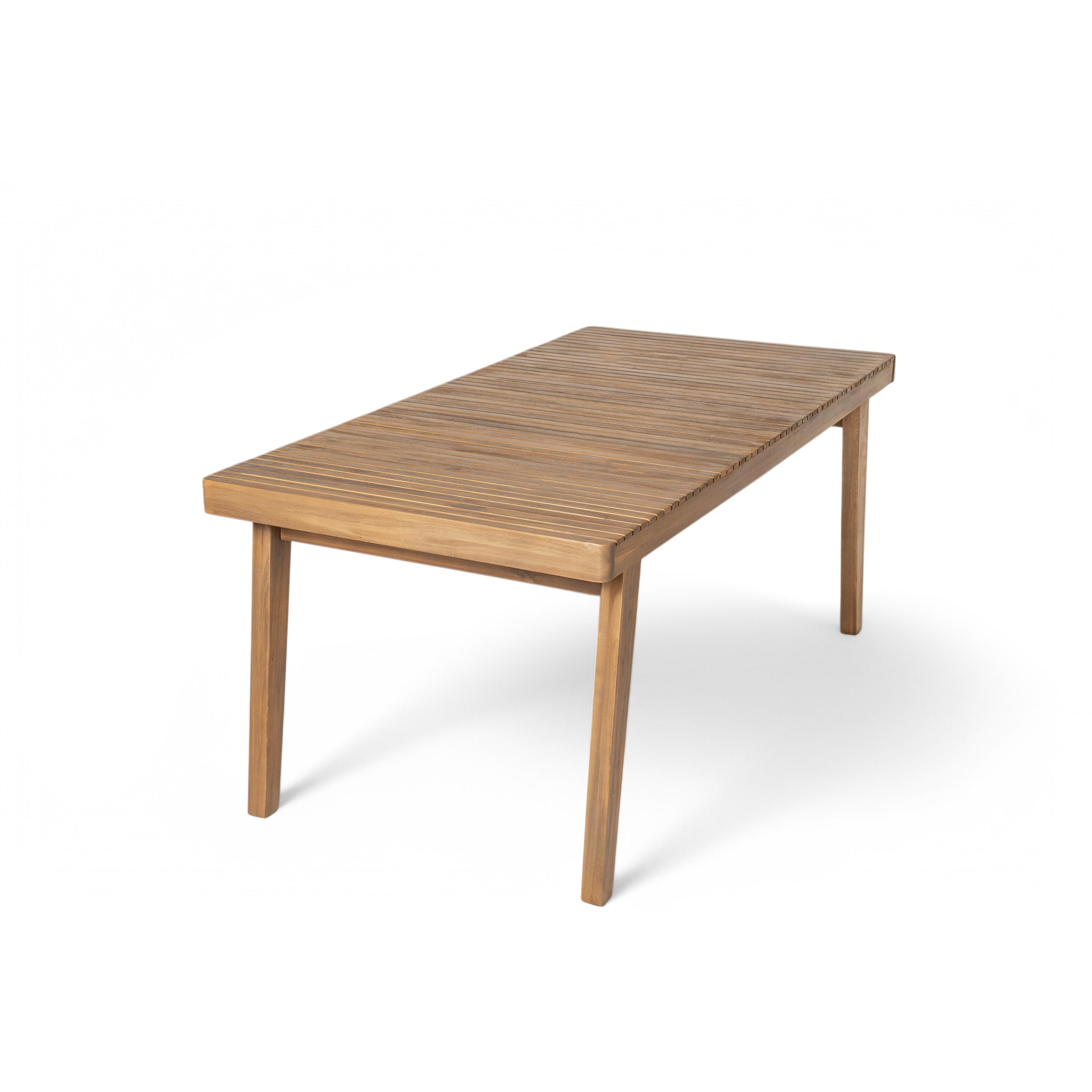 69' Acacia Wood Outdoor Dining Table with Slatted Top, 300 lbs Weight Capacity, Ideal for Patio & Garden Gatherings, Brown