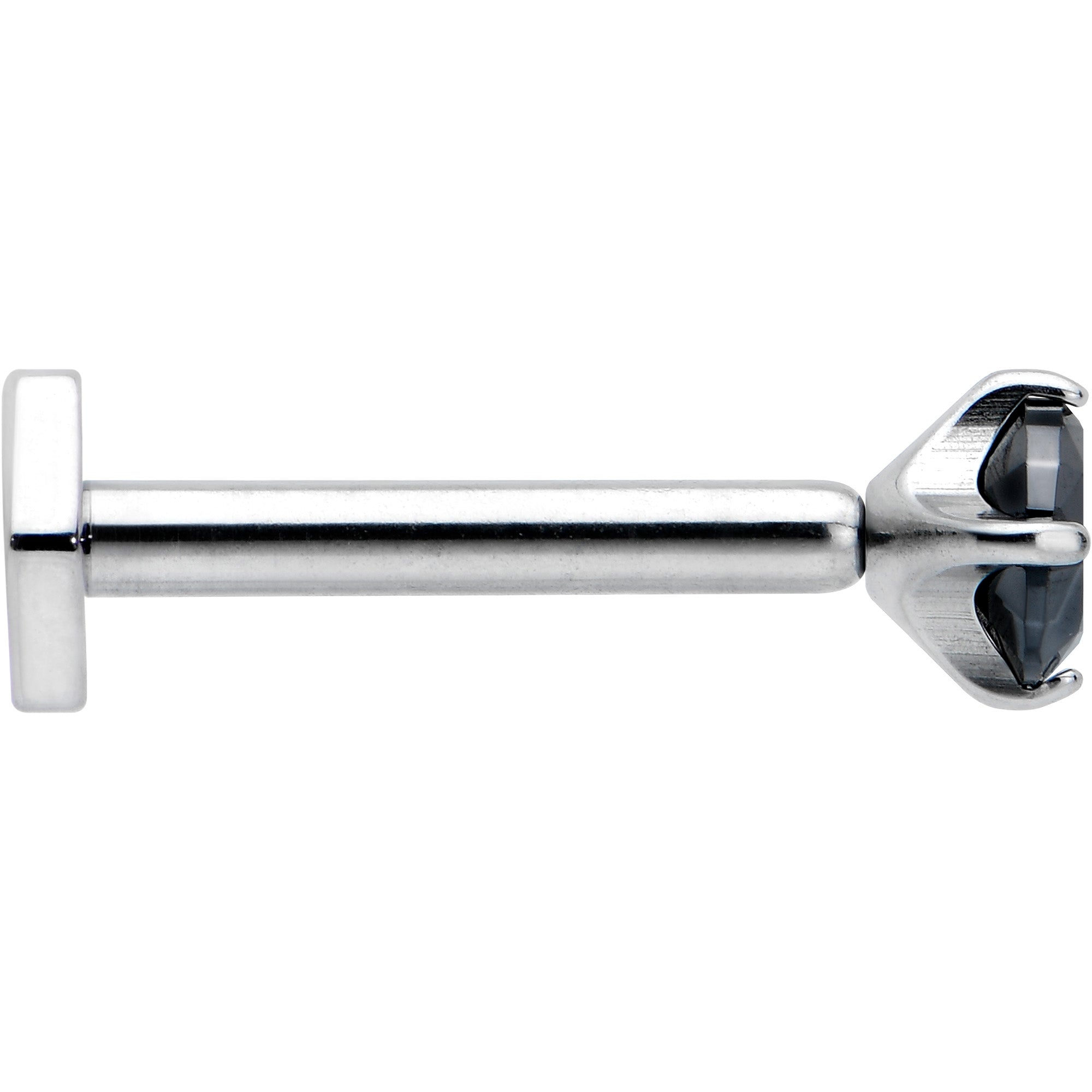 16G 5/16 Black CZ Gem ASTM F-136 Implant Grade Titanium Hex End Labret Tragus