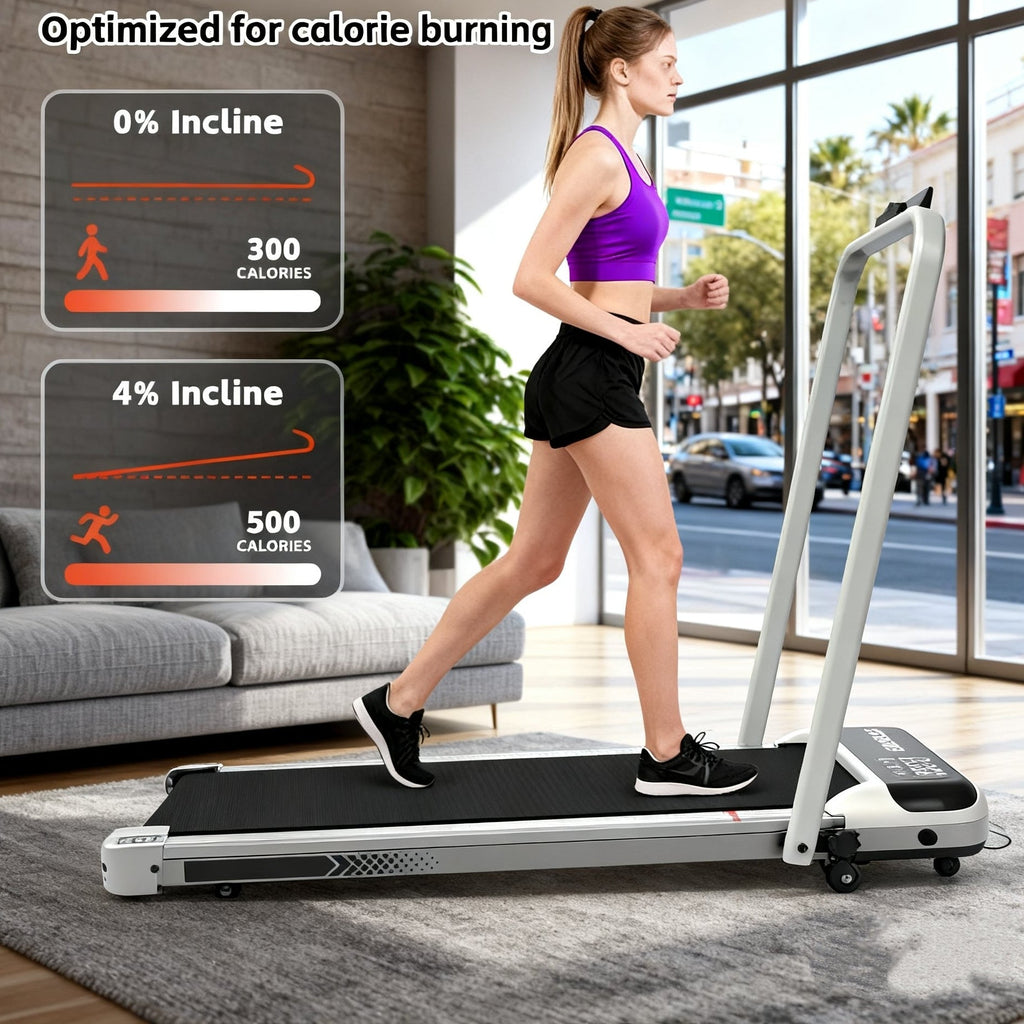 3 in 1 Under Desk Treadmill with Incline,Foldable Treadmills for Home, Walking Pad with Handle Bar for Walking and Jogging, with Remote Control & LED Display