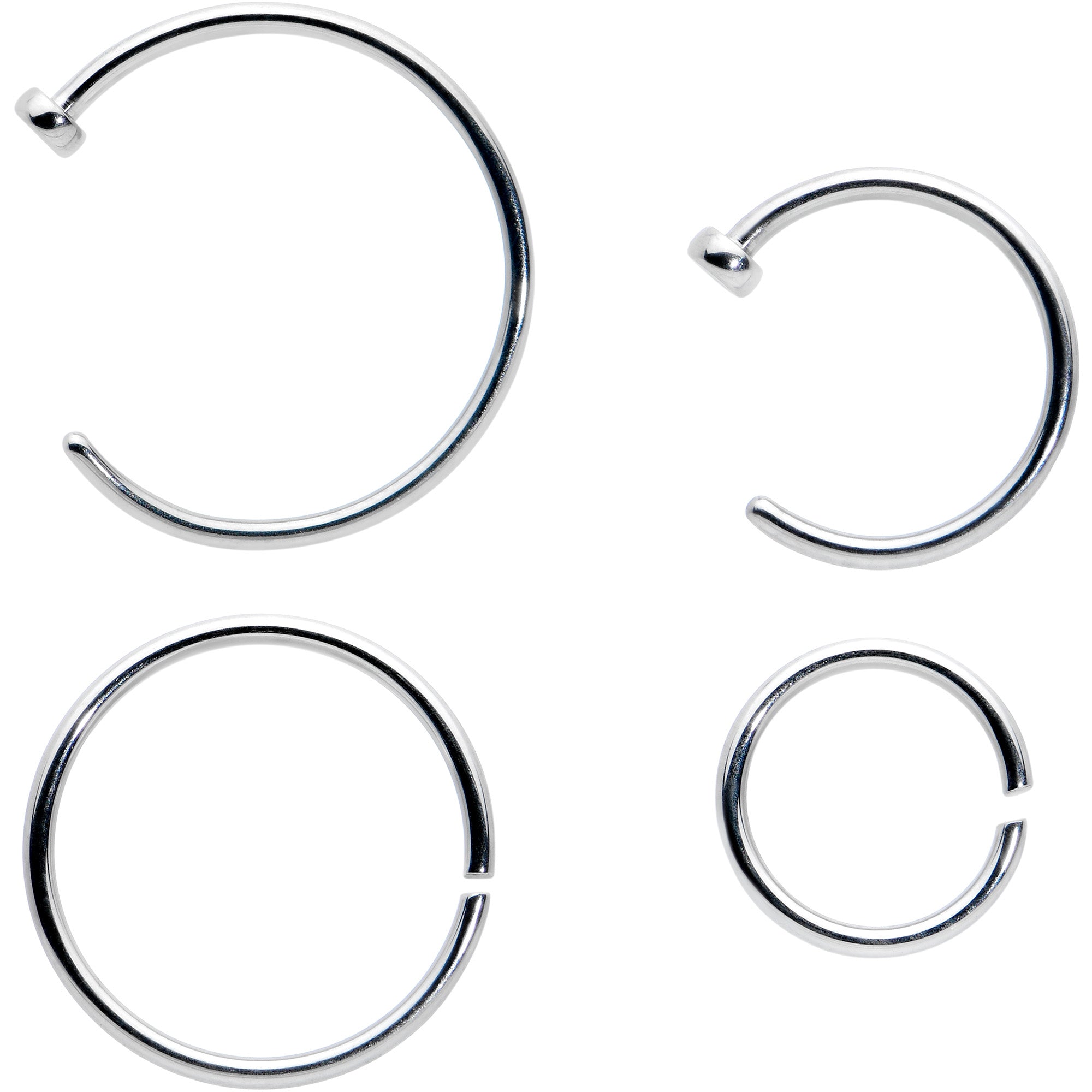 20G 12 Pack ASTM F-136 Implant Grade Titanium Hoop Nose Ring Septum Cartilage Ear Hoop Earring Set