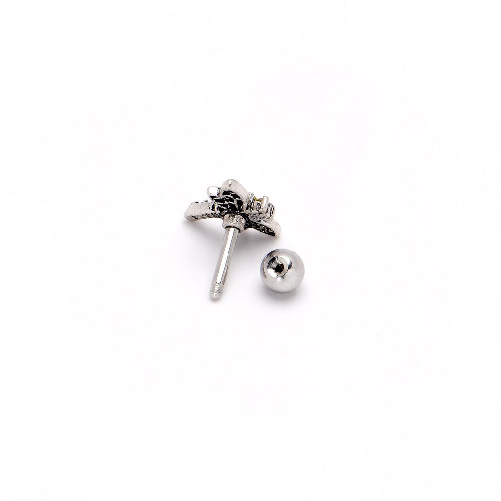 16G 1/4 Yellow Purple Gem Dragonfly Cartilage Tragus Earring