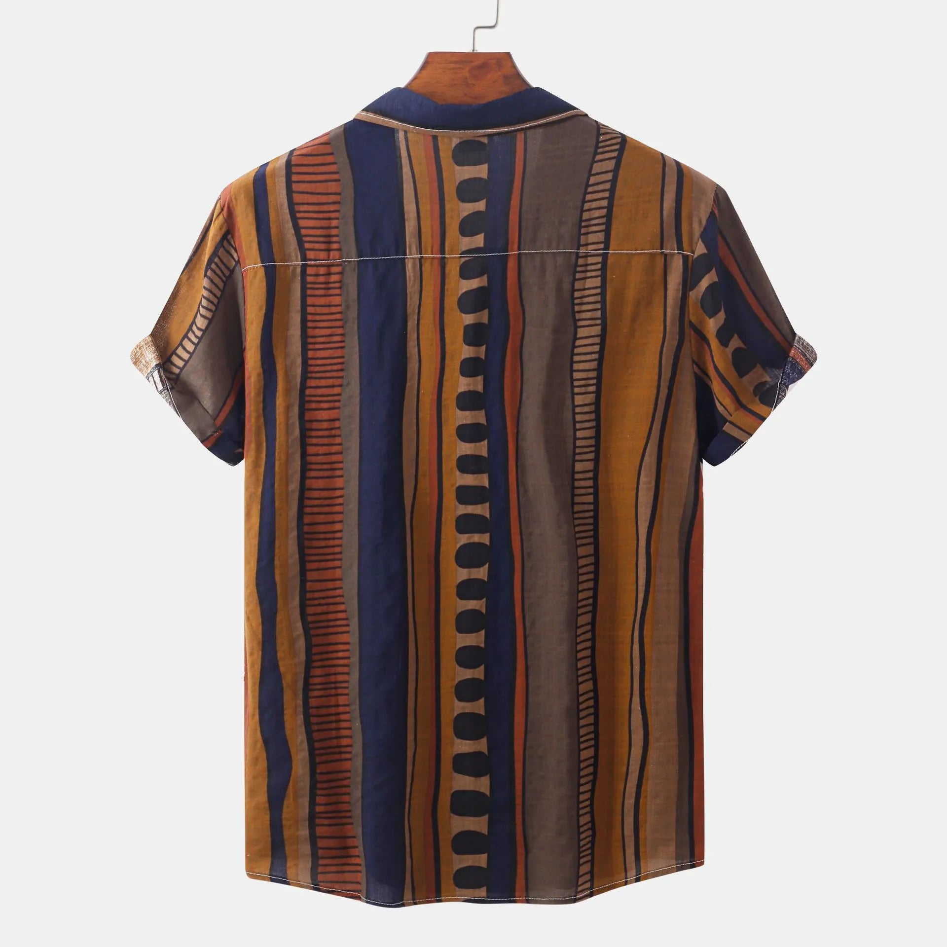 Striped Short Sleeve Button-Up Shirt