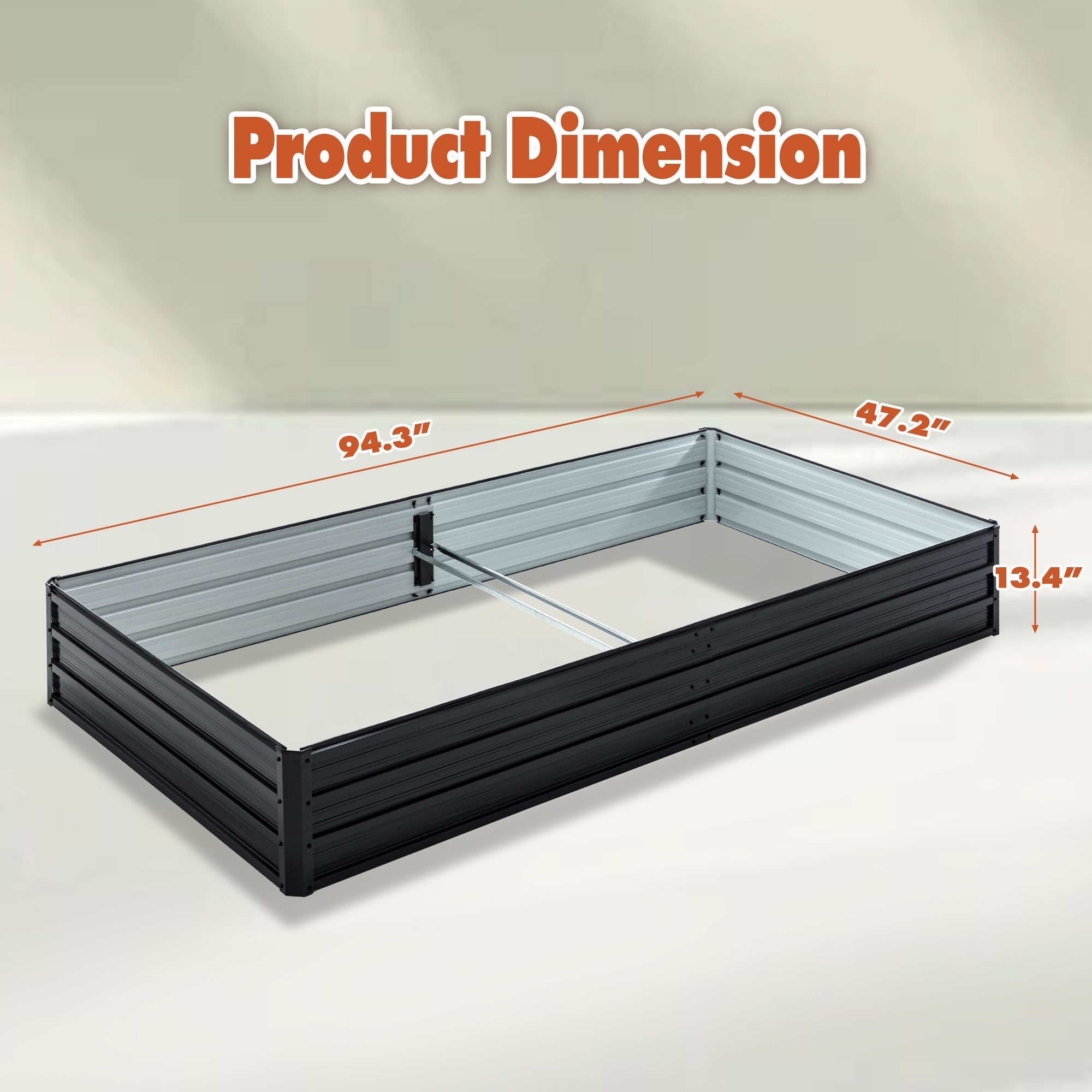 Galvanized Raised Garden Beds Outdoor // 8×4×1 ft Planter Raised Beds for Gardening, Vegetables, Flowers // Large Metal Garden Box