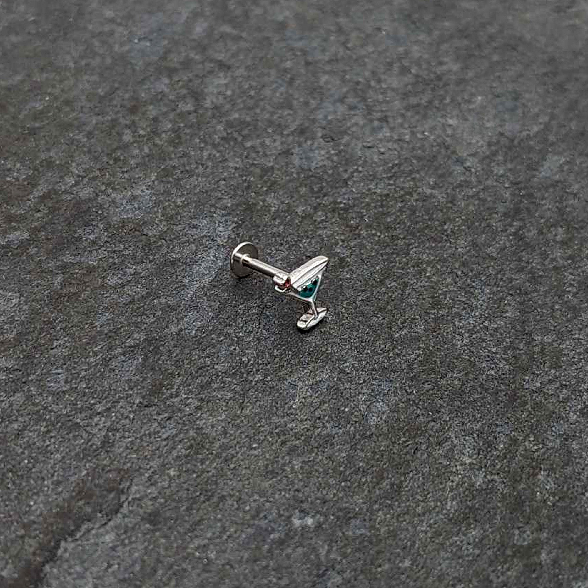 16G 5/16 Sweet Martini Glass Heart Labret Monroe Tragus