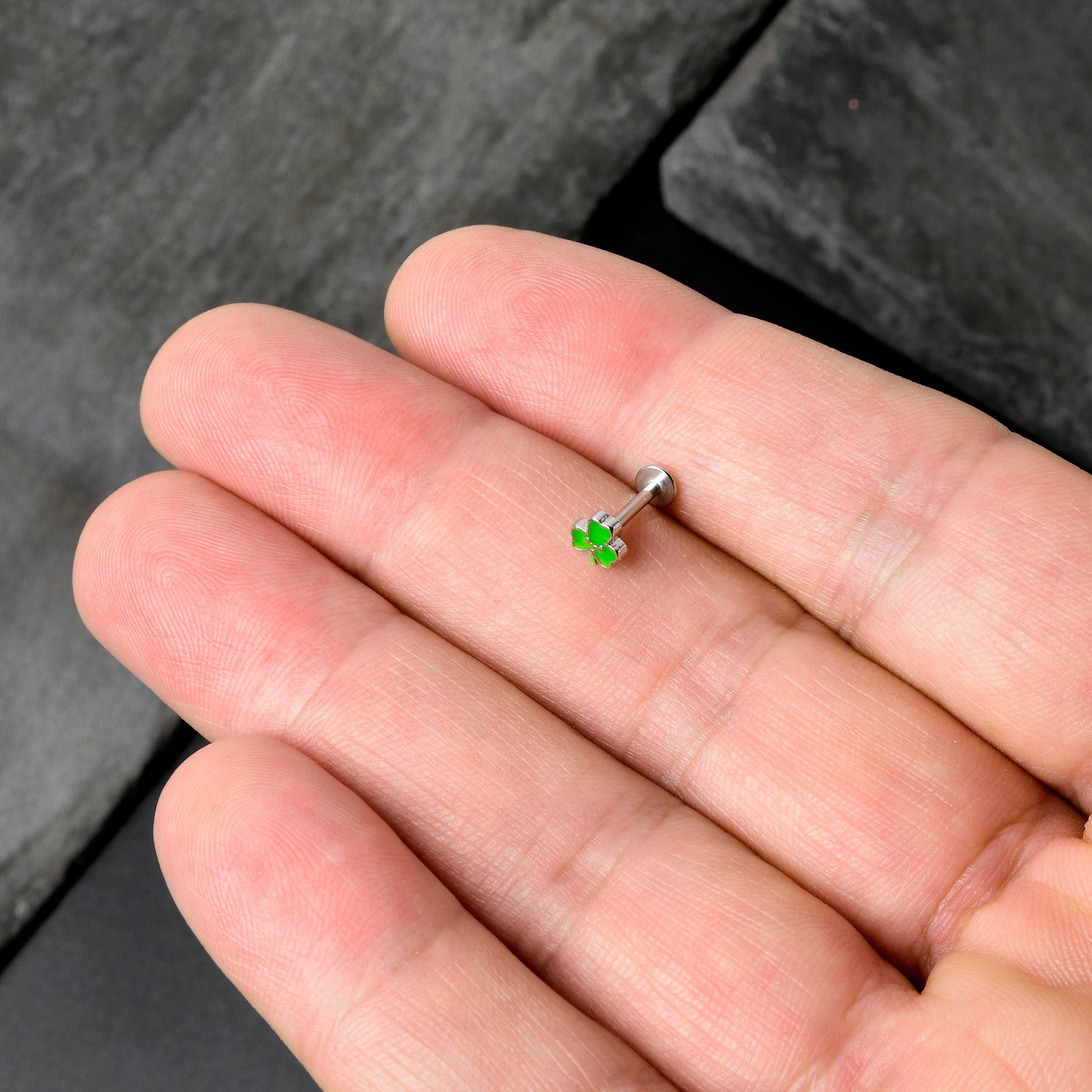 16G 5/16 Sweet Happy Shamrock St Patricks Labret Monroe Tragus